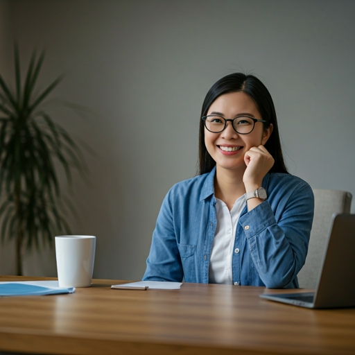 Satisfied customer at home